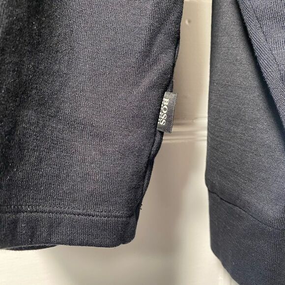 Hugo Boss | Men's Quarter Zip Mock Neck Sweater Black Sz Medium - Picture 9 of 12